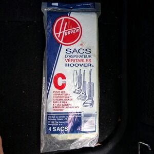 New Genuine HOOVER Type C 4 Vacuum Bags Bottom Fill Convertible Cleaner NOS